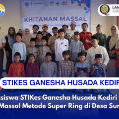Mahasiswa STIKes Ganesha Husada Kediri Gelar Khitan Massal Metode Super Ring di Desa Sumberejo