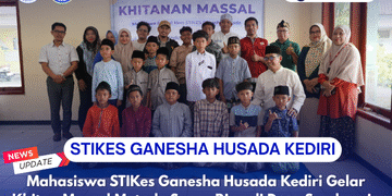 Mahasiswa STIKes Ganesha Husada Kediri Gelar Khitan Massal Metode Super Ring di Desa Sumberejo